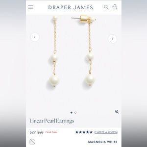 Draper James Linear Pearl Earrings